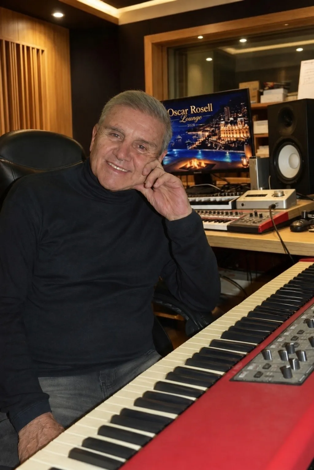 Oscar Rosell en su estudio de grabación